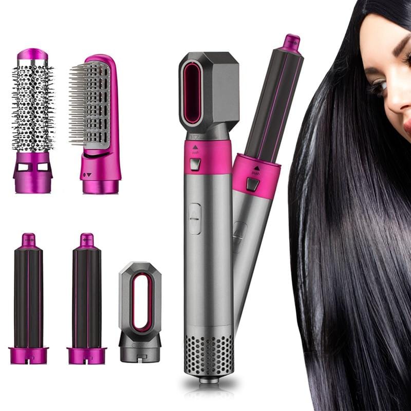 فرشاة تصفيف الشعر 5 في 1 | سشوار ومصفف هوائي - Brosse Coiffante Sèche-cheveux 5-en-1 Air Chaud Premium