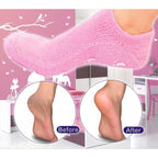 جوارب جل سيليكون مرطبة للقدمين مع سطح مضاد للانزلاق - Chaussettes Gel Silicone Hydratantes Pieds Antidérapantes