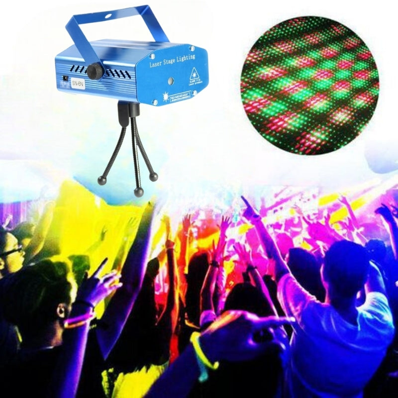 Projecteur de lumières laser LED RG stroboscopique à commande vocale 3 modes