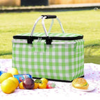 حقيبة طعام حرارية قابلة للطي للنزهات والتخييم - Panier pique-nique isotherme pliable portable avec poignée alu