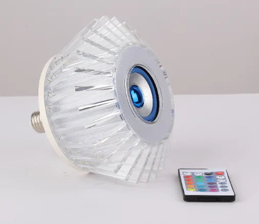 Ampoule musicale LED haut-parleur intégré Crystal Avec Bluetooth et télécommande 24W