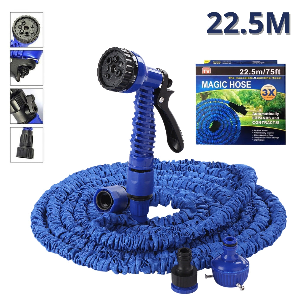 خرطوم ماجيك قابل للتمدد 22.5م مع مسدس 7 رشاشات - Tuyau d'Arrosage Extensible Magic Hose 22.5M avec Pistolet 7 Jets