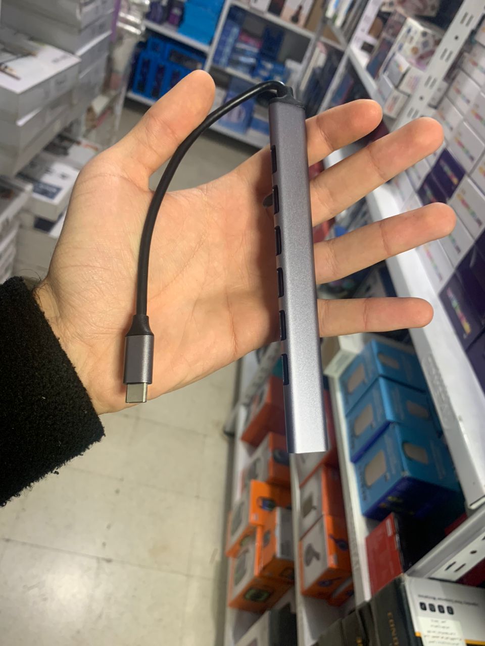 محور USB ألومنيوم 7 منافذ USB 2.0 - اتصال USB-C 3.0 فضي - Hub USB Multiport Aluminium 7 Ports USB 2.0 - Connexion USB-C 3.0 Argent