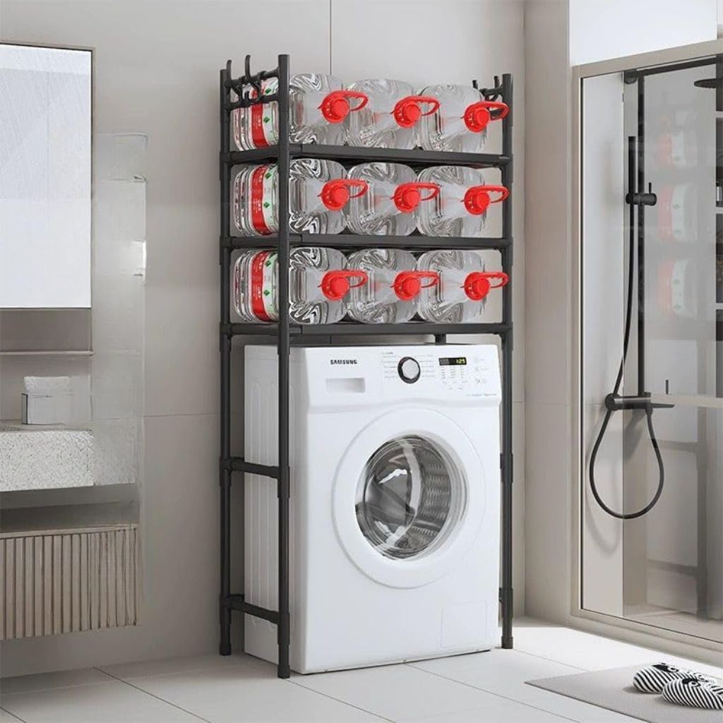 رف تخزين حمام علوي 3 مستويات - Étagère de Rangement Salle de Bain 3 Niveaux