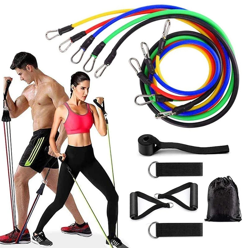 مجموعة أحزمة المقاومة 11 قطعة للرياضة المنزلية - Ensemble de Bandes de Résistance 11 pcs pour Sport à Domicile