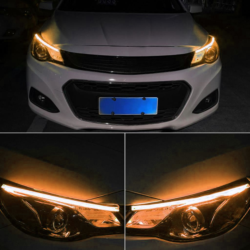 أضواء نهارية LED ومؤشر انعطاف للسيارة 60 سم (قطعتين) - Feux de Jour LED & Clignotants Voiture 60cm (2 Pièces)